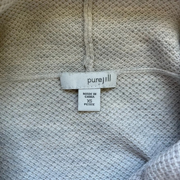 Pure J. Jill Cream Waffle Knit Cowl Neck Pullover Sweater Xsmall Women’s - Picture 10 of 12